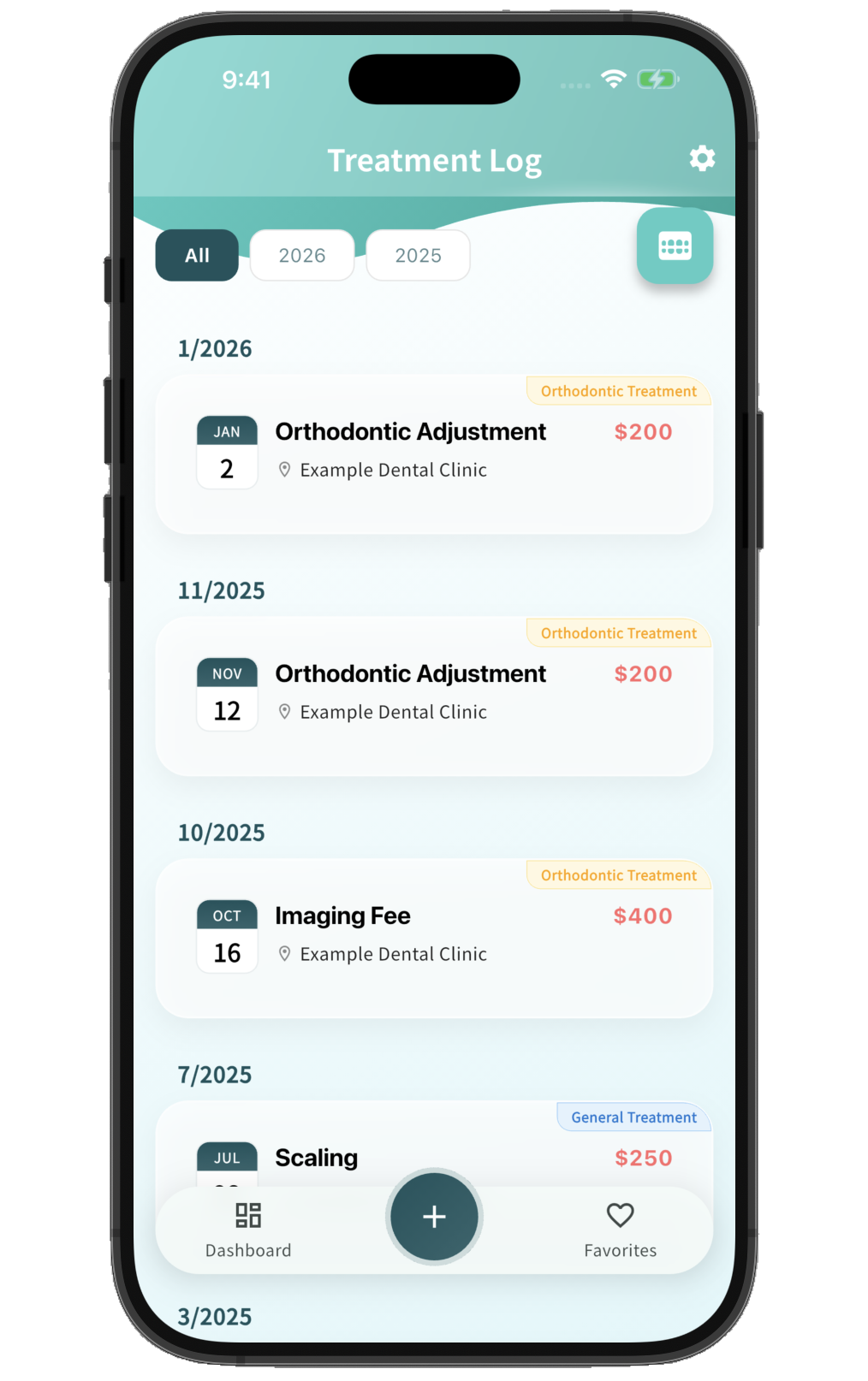 SmileTrack - Orthodontic Log and Installment Details